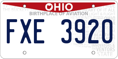 OH license plate FXE3920