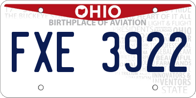 OH license plate FXE3922
