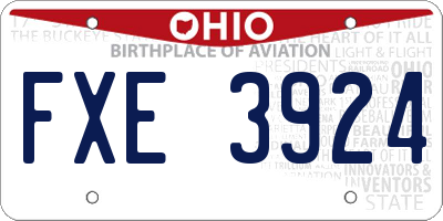 OH license plate FXE3924