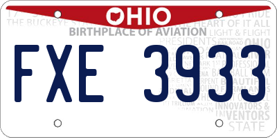 OH license plate FXE3933