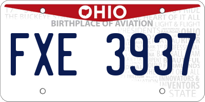 OH license plate FXE3937