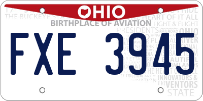 OH license plate FXE3945
