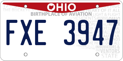 OH license plate FXE3947