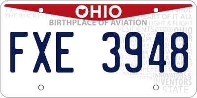 OH license plate FXE3948