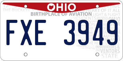 OH license plate FXE3949