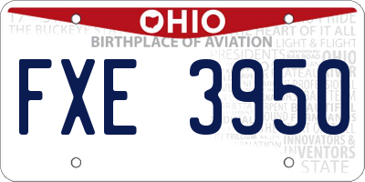 OH license plate FXE3950