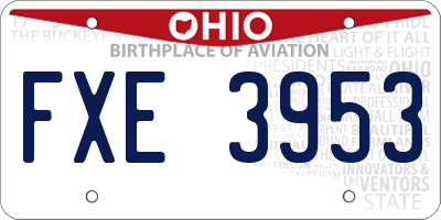 OH license plate FXE3953