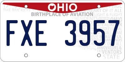 OH license plate FXE3957