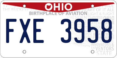 OH license plate FXE3958