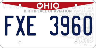 OH license plate FXE3960