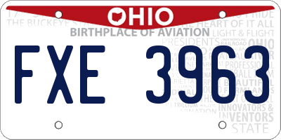 OH license plate FXE3963