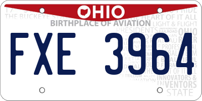 OH license plate FXE3964