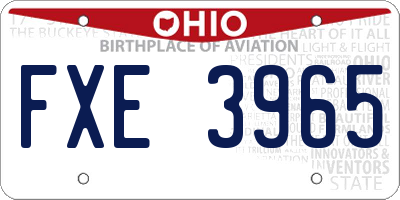 OH license plate FXE3965