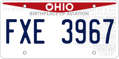 OH license plate FXE3967