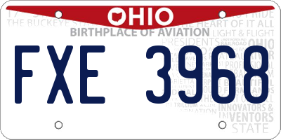 OH license plate FXE3968
