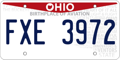 OH license plate FXE3972