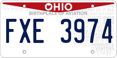 OH license plate FXE3974