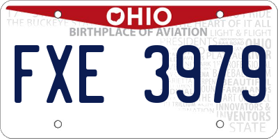 OH license plate FXE3979