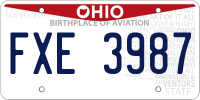 OH license plate FXE3987