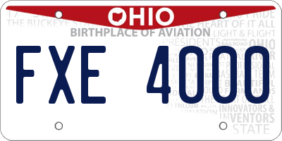 OH license plate FXE4000