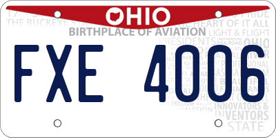 OH license plate FXE4006
