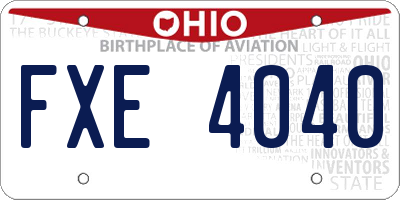 OH license plate FXE4040