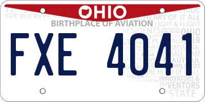 OH license plate FXE4041