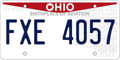 OH license plate FXE4057