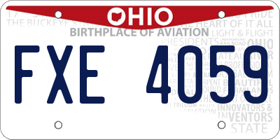 OH license plate FXE4059