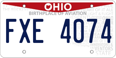OH license plate FXE4074