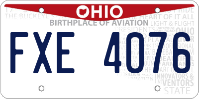 OH license plate FXE4076