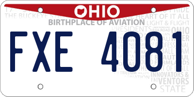 OH license plate FXE4081