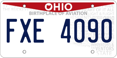 OH license plate FXE4090