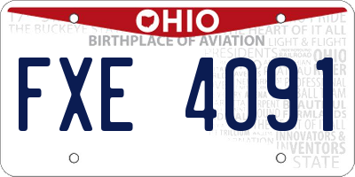 OH license plate FXE4091