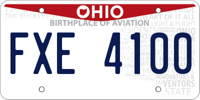 OH license plate FXE4100