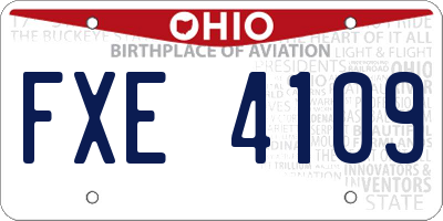 OH license plate FXE4109
