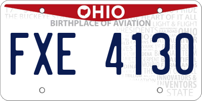 OH license plate FXE4130