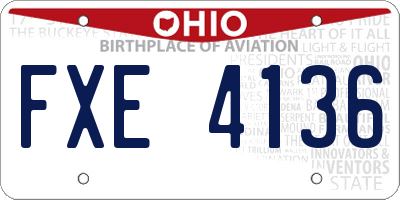 OH license plate FXE4136
