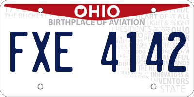 OH license plate FXE4142