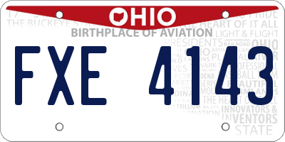 OH license plate FXE4143