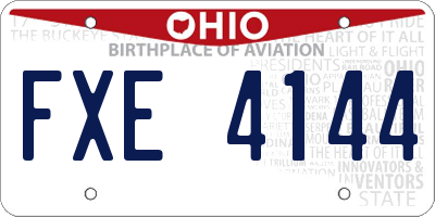 OH license plate FXE4144