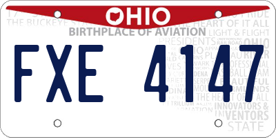 OH license plate FXE4147
