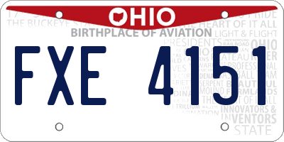 OH license plate FXE4151