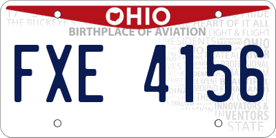 OH license plate FXE4156