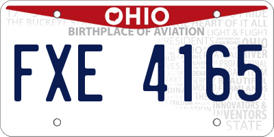 OH license plate FXE4165