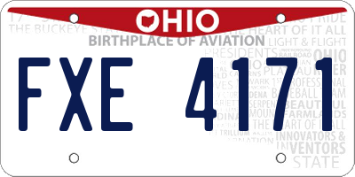OH license plate FXE4171