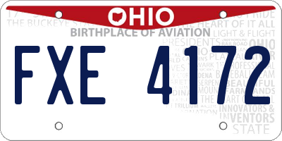 OH license plate FXE4172