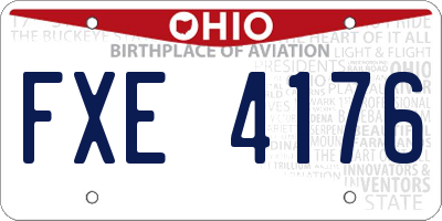 OH license plate FXE4176