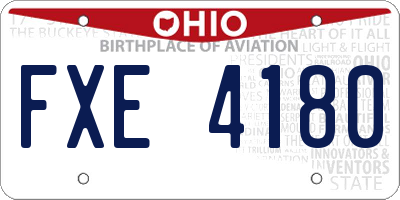 OH license plate FXE4180