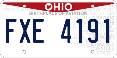 OH license plate FXE4191